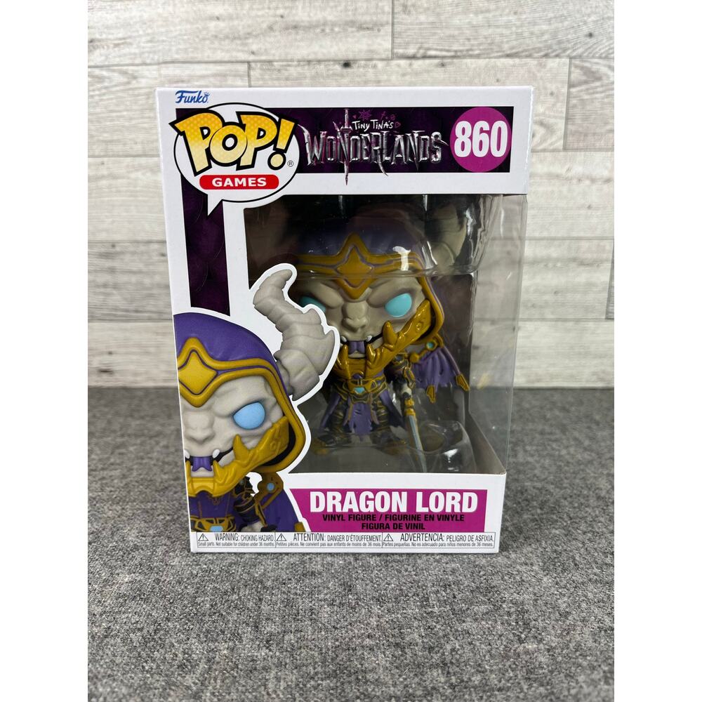 Funko Pop Tiny Tina’s Wonderlands Dragon Lord Purple Gold Vinyl Figure #860 Box